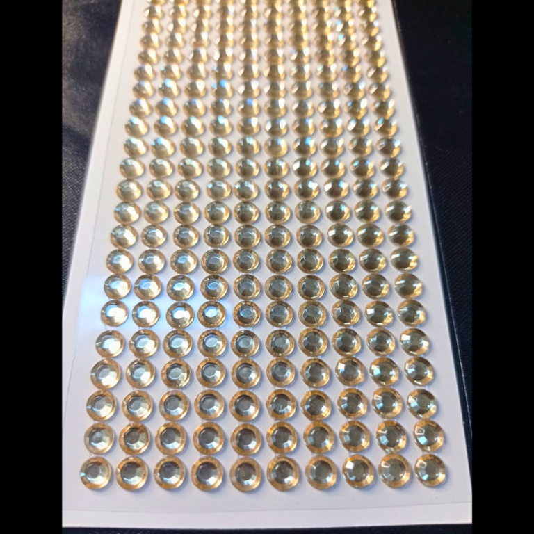 CARTELA DE STRASS AUTO ADESIVO DOURADO TAMANHO 4