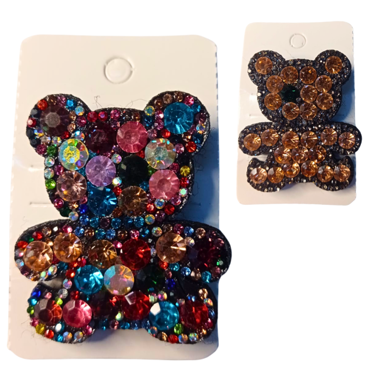 CARTELA PRESILHA BORBOLETA URSO STRASS 4 X 5 CM