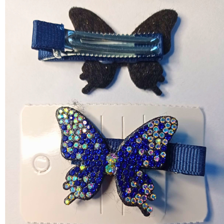 CARTELA PRESILHA BORBOLETA STRASS 3 X 5,5 CM