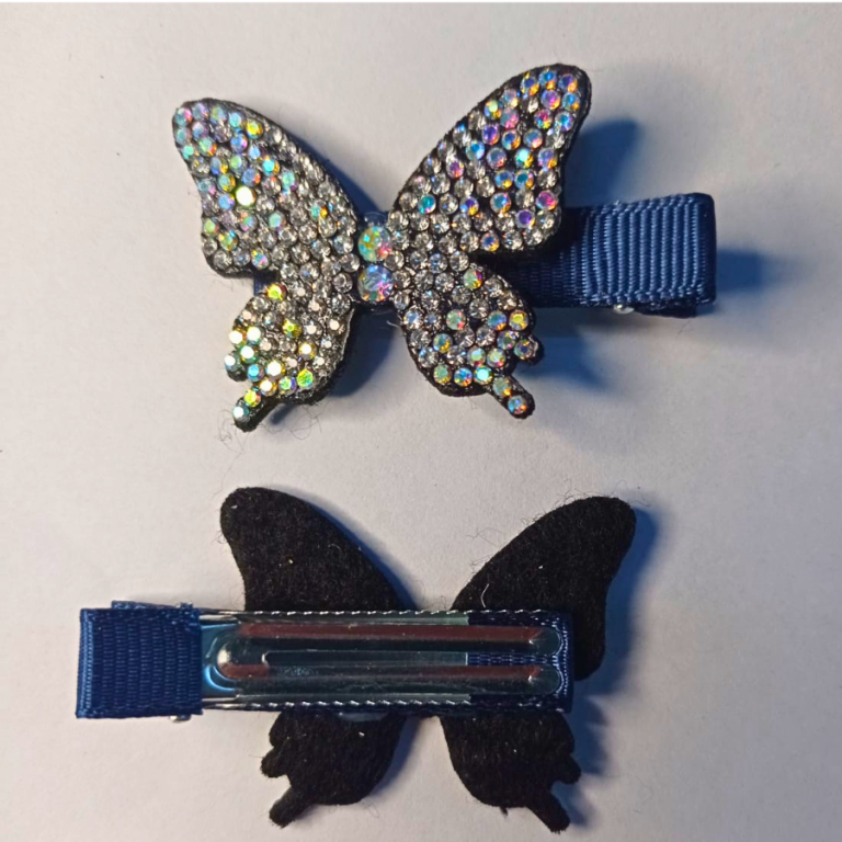 CARTELA PRESILHA BORBOLETA STRASS 3 X 5,5 CM