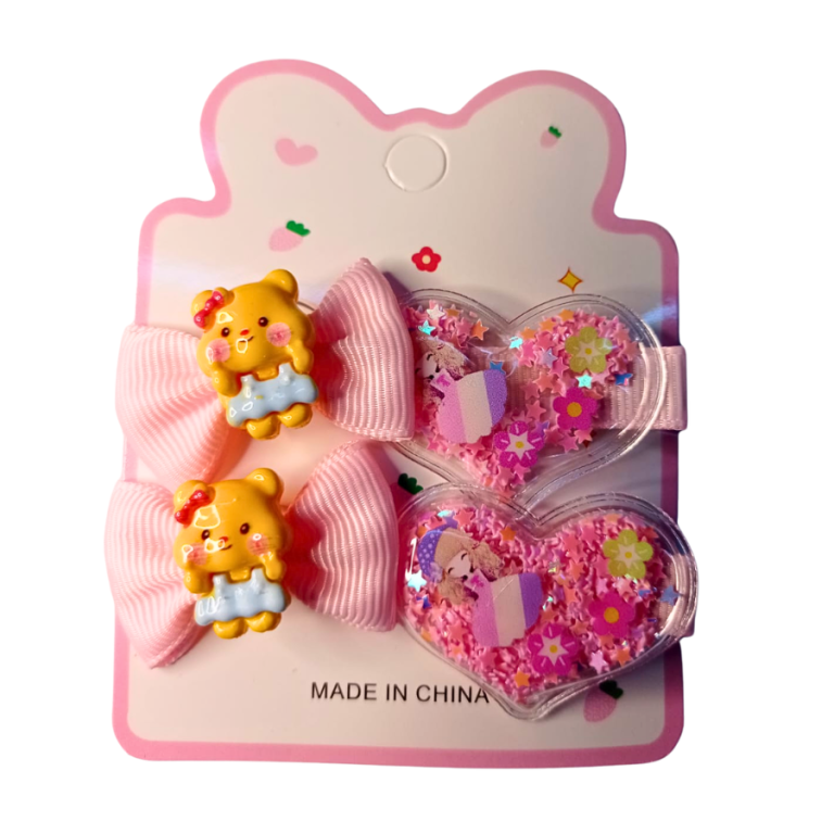 KIT INFANTIL 2 PRESILHAS,2 BUCHINHAS PRINCESA