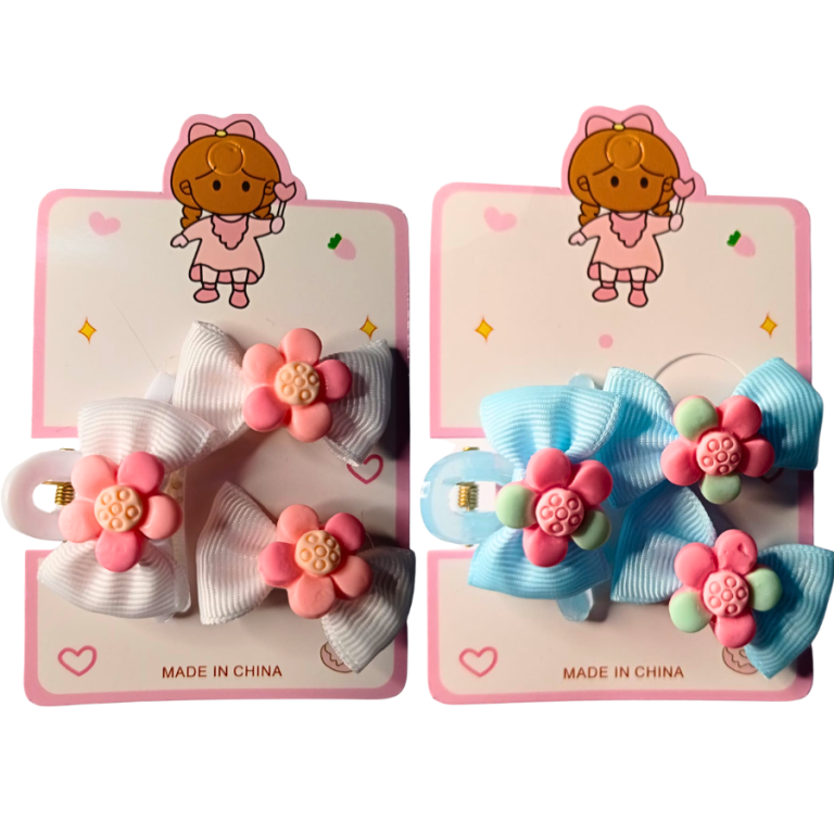 KIT INFANTIL 2 BUCHINHAS,1 PIRANHA LAÇO FLOR