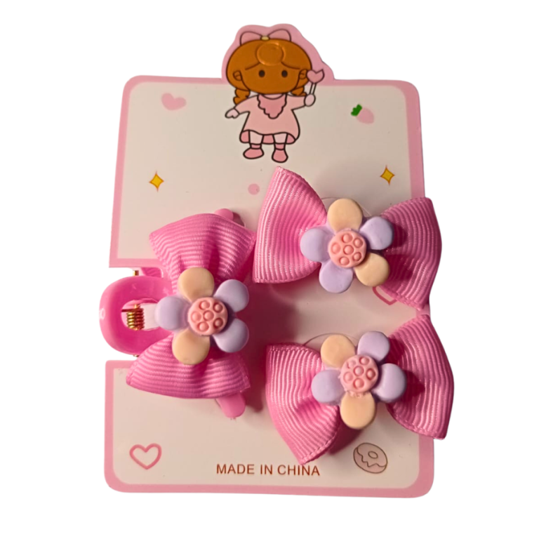KIT INFANTIL 2 BUCHINHAS,1 PIRANHA LAÇO FLOR
