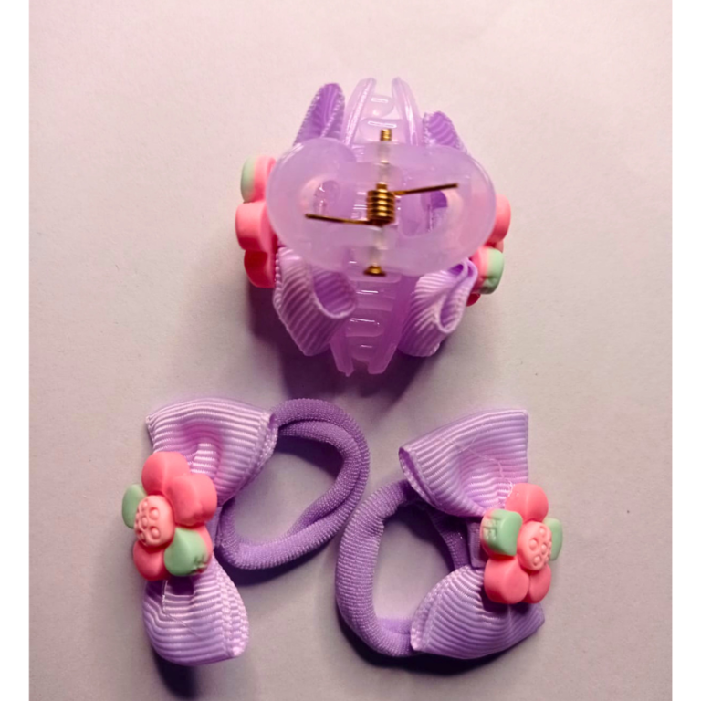 KIT INFANTIL 2 BUCHINHAS,1 PIRANHA LAÇO FLOR