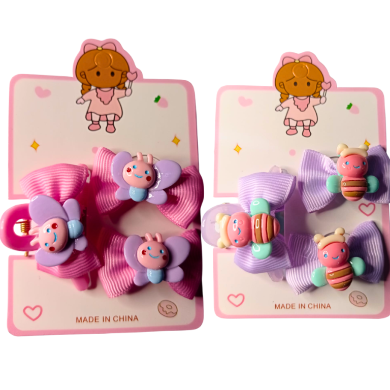 KIT INFANTIL 2 BUCHINHAS,1 PIRANHA LAÇO BORBOLETA