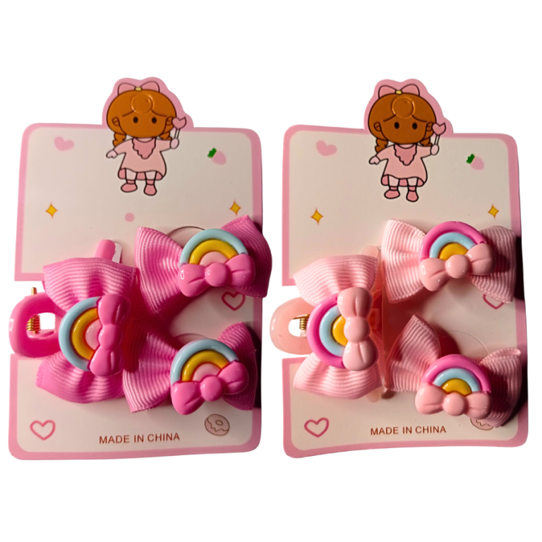KIT INFANTIL 2 BUCHINHAS,1 PIRANHA LAÇO ARCO ÍRIS