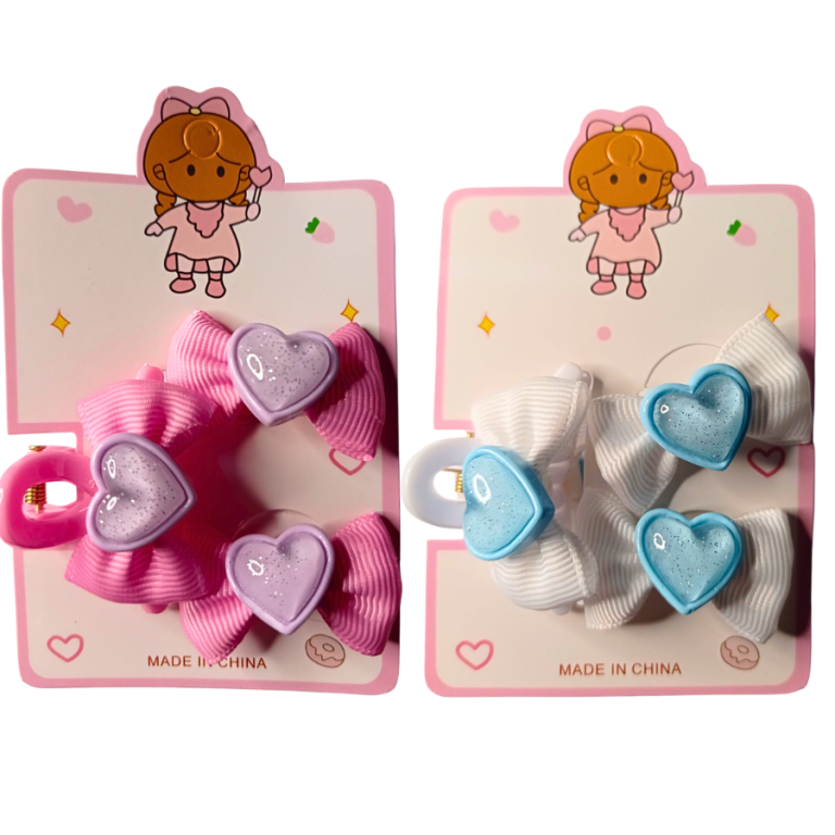 KIT INFANTIL 2 BUCHINHAS,1 PIRANHA LAÇO CORAÇÃO