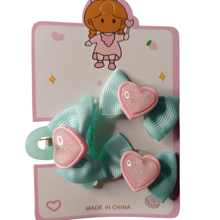 KIT INFANTIL 2 BUCHINHAS,1 PIRANHA LAÇO CORAÇÃO