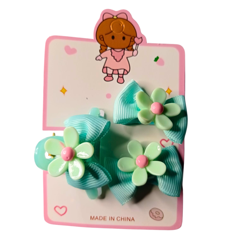 KIT INFANTIL 2 BUCHINHAS,1 PIRANHA LAÇO FLOR