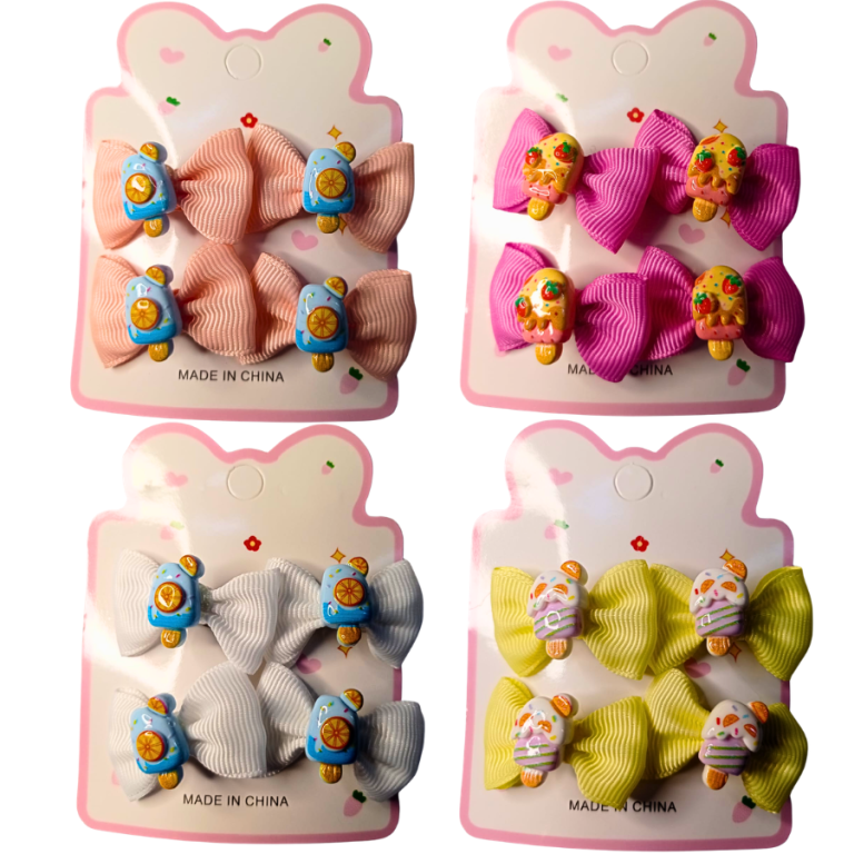KIT INFANTIL 4 PRESILHA LAÇO SORVETE