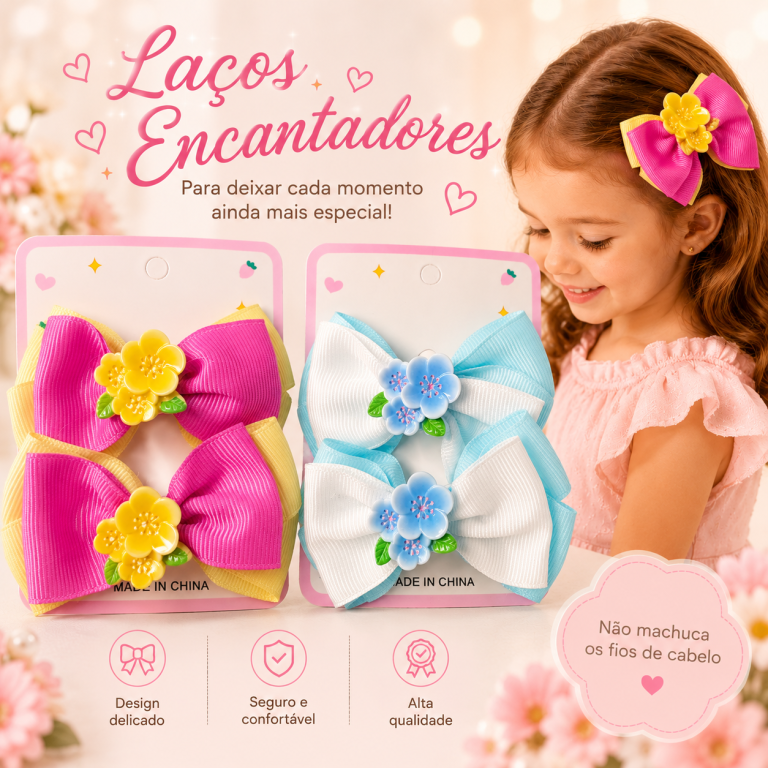 CARTELA PRESILHA 2 LAÇOS TRÊS FLORES 7 CM