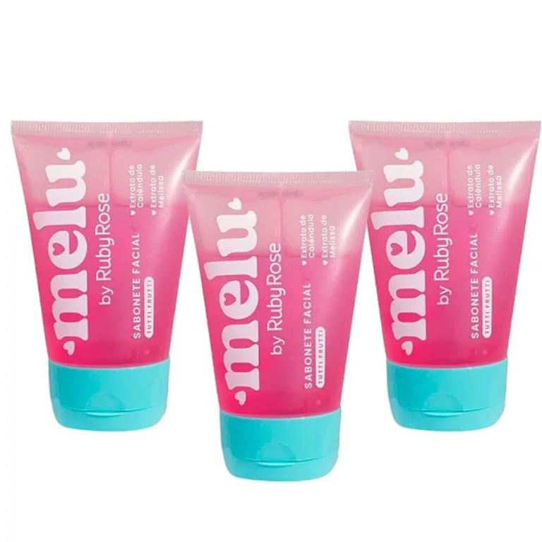 SABONETE FACIAL TUTTI FRUTTI MELU 100ML RUBY ROSE