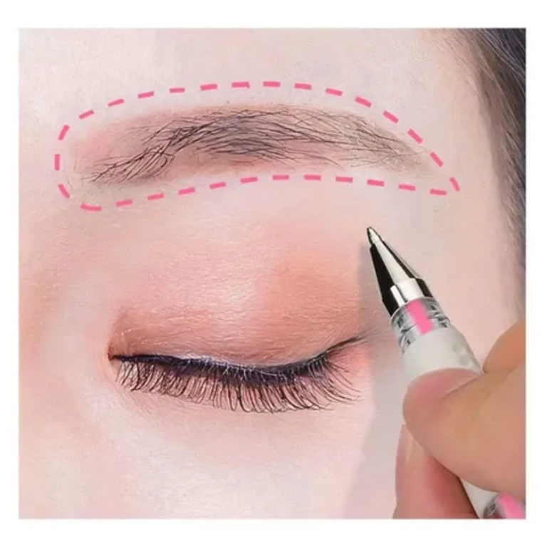 CANETA GEL ROSA MARCAÇÃO DE SOBRANCELHAS
