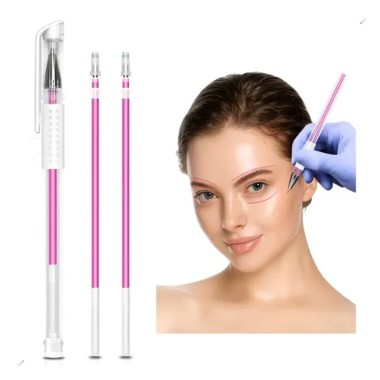 CANETA GEL ROSA MARCAÇÃO DE SOBRANCELHAS