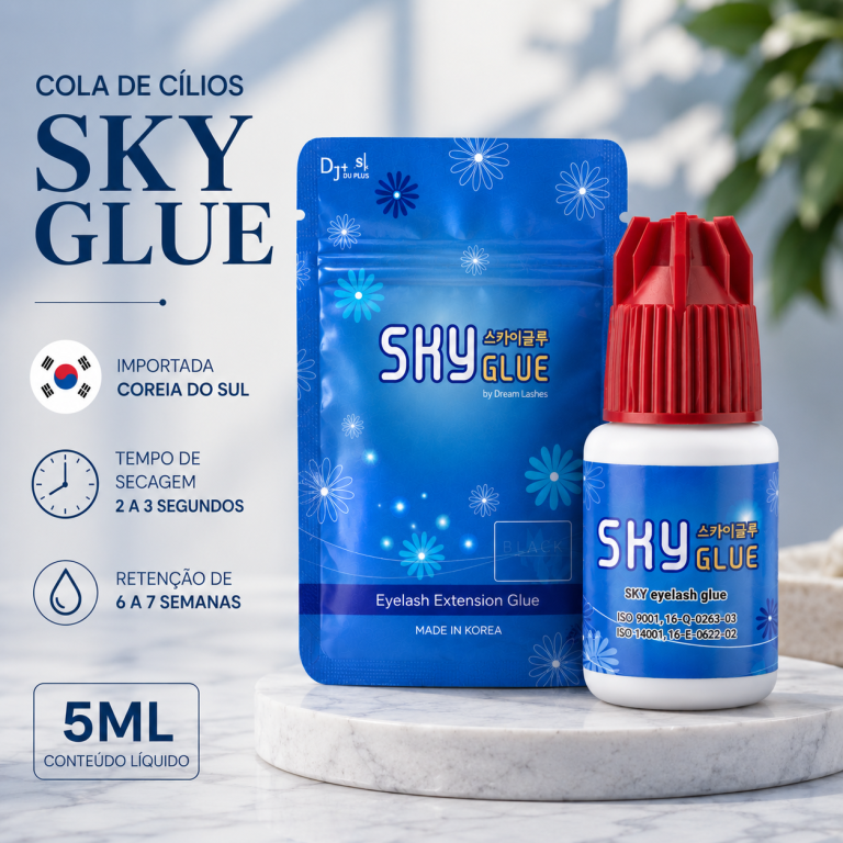 COLA DE CÍLIOS FIO A FIO PROFISSIONAL SKY GLUE S+ 5 ML