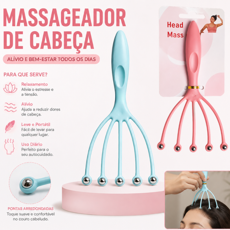 MASSAGEADOR COURO CABELUDO COM ESFERAS