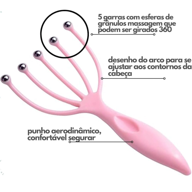 MASSAGEADOR COURO CABELUDO COM ESFERAS