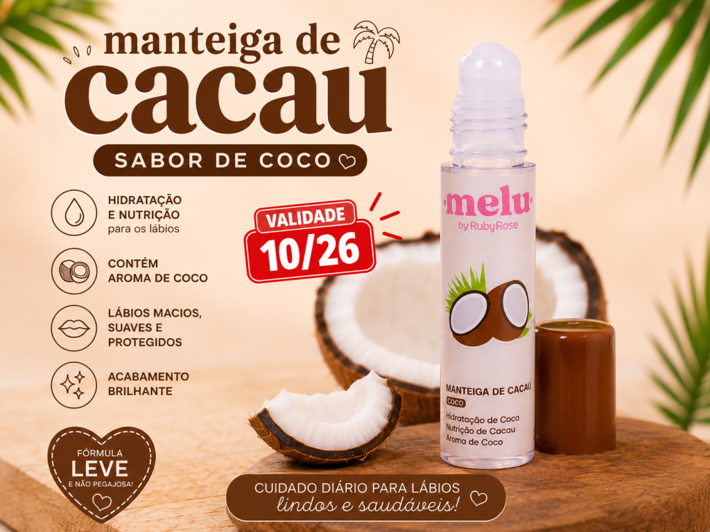 MANTEIGA DE CACAU ROLON MELU RUBY ROSE 5,5 ML