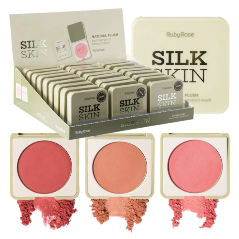 BLUSH COMPACTO SILK SKIN RUBY ROSE 6,5G BOX COM 24 UN