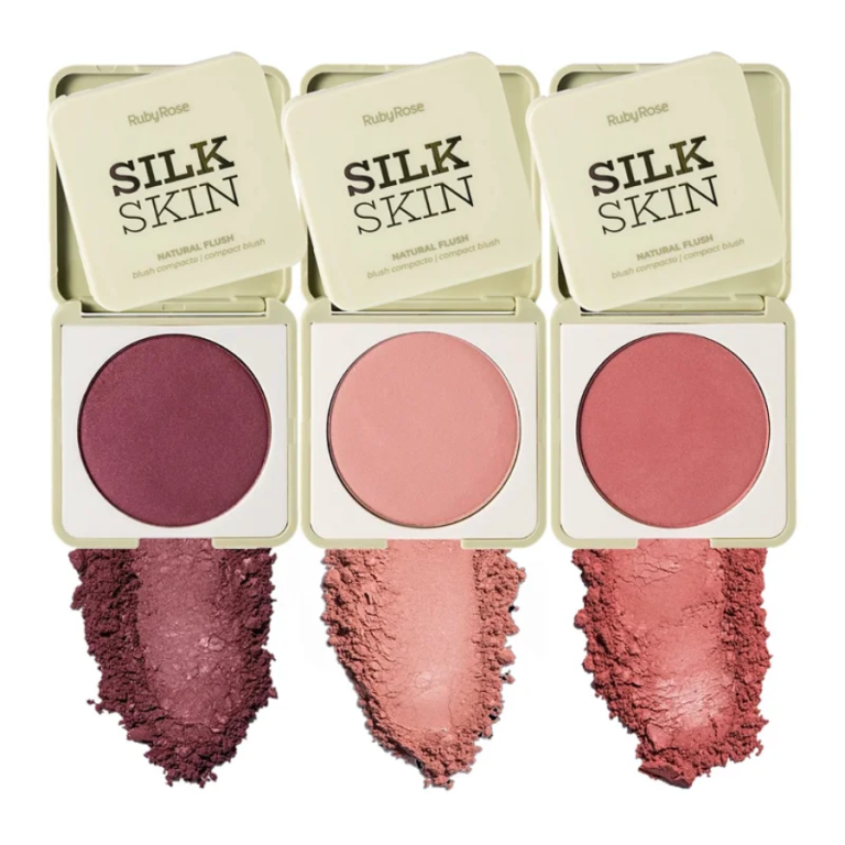 BLUSH COMPACTO SILK SKIN RUBY ROSE 6,5G BOX COM 24UN