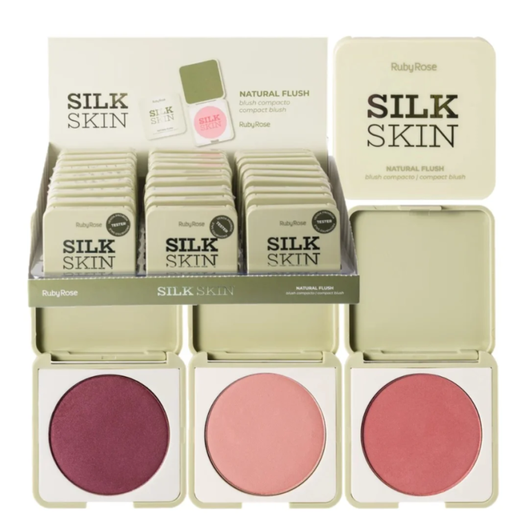 BLUSH COMPACTO SILK SKIN RUBY ROSE 6,5G BOX COM 24UN
