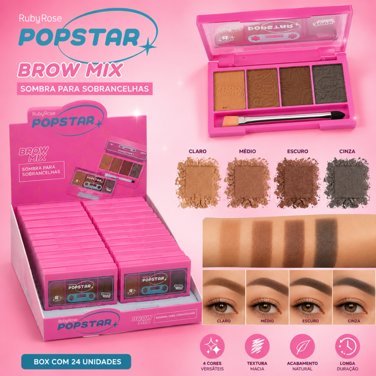 SOMBRA PARA SOBRANCELHAS POP STAR 1,9G BOX COM 24UN