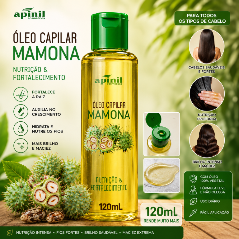 ÓLEO CAPILAR MAMONA APINIL 120 ML