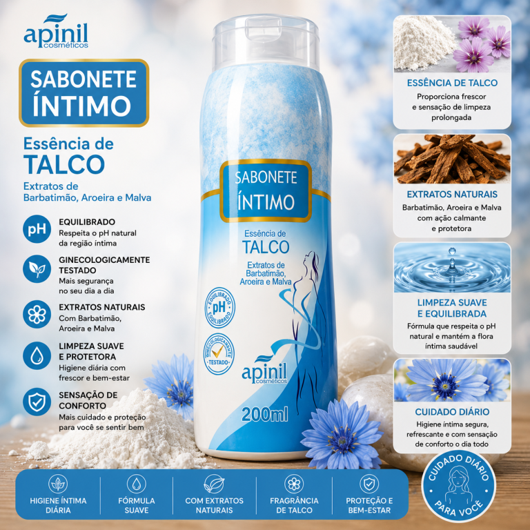 SABONETE ÍNTIMO ESSÊNCIA DE TALCO APINIL 200 ML