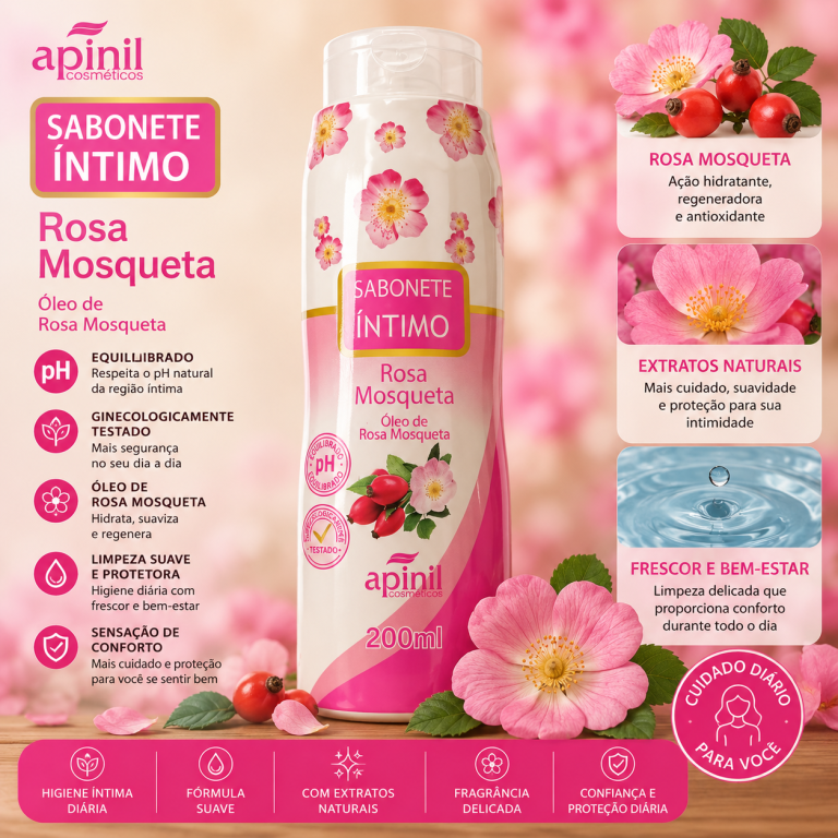SABONETE ÍNTIMO ROSA MOSQUETA APINIL 200 ML
