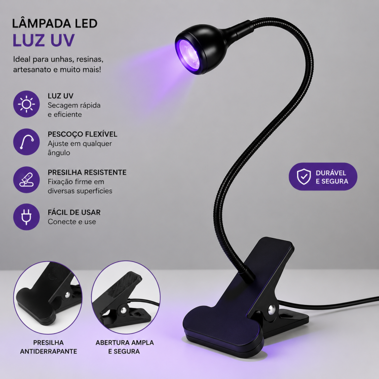 LUMINÁRIA DE MESA UV COM CLIP SHOYYI