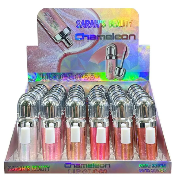 LIP GLOSS SARAH'S BEAUTY CHAMELEON 8,5 ML BOX COM 36 UN