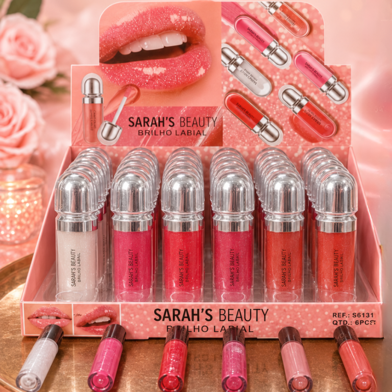 LIP GLOSS SARAH'S BEAUTY 8,5 ML BOX COM 36 UN
