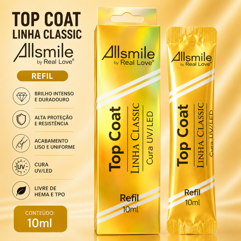 REFIL TOP COAT GEL ALLSMILE UV REAL LOVE 10 ML