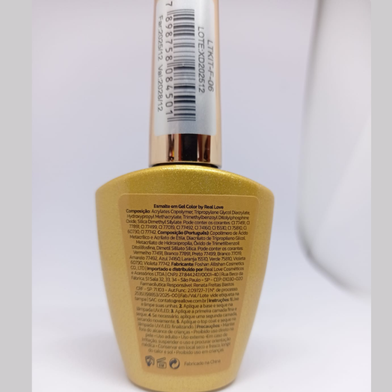 ESMALTE EM GEL COLOR 10ML COR 004 F REAL LOVE