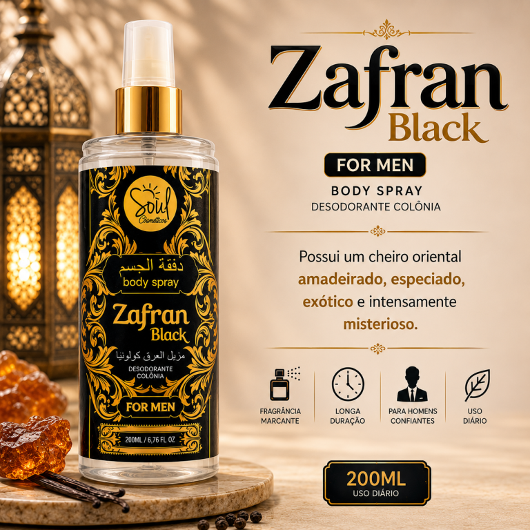 BODY SPLASH ZAFRAN BLACK FOR MEN SOUL 200 ML