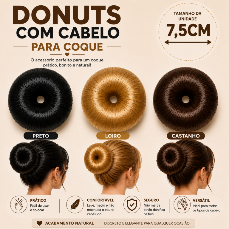 DONUTS ESPONJA COM FORMA DE CABELO 7,5 CM