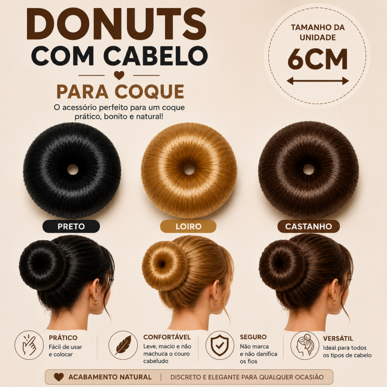 DONUTS ESPONJA COM FORMA DE CABELO 6 CM