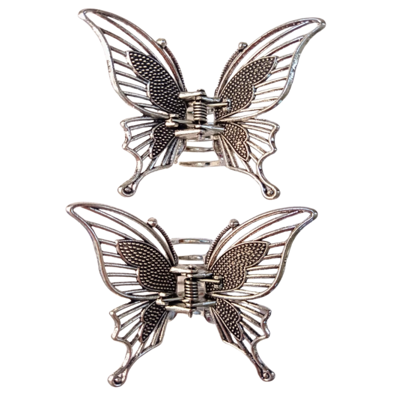 PIRANHA METAL BORBOLETA PRATA 6 CM