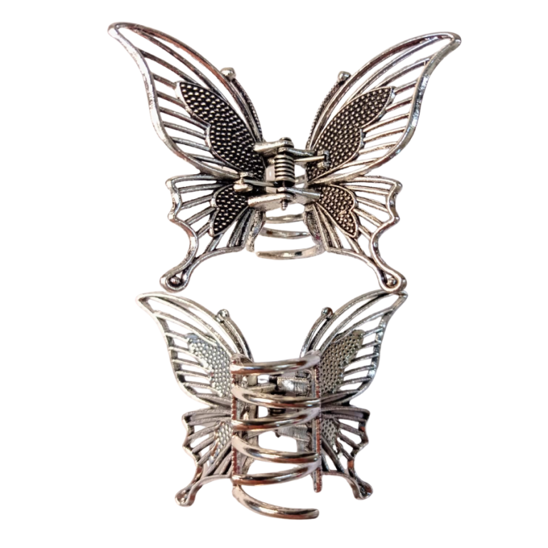 PIRANHA METAL BORBOLETA PRATA 6 CM