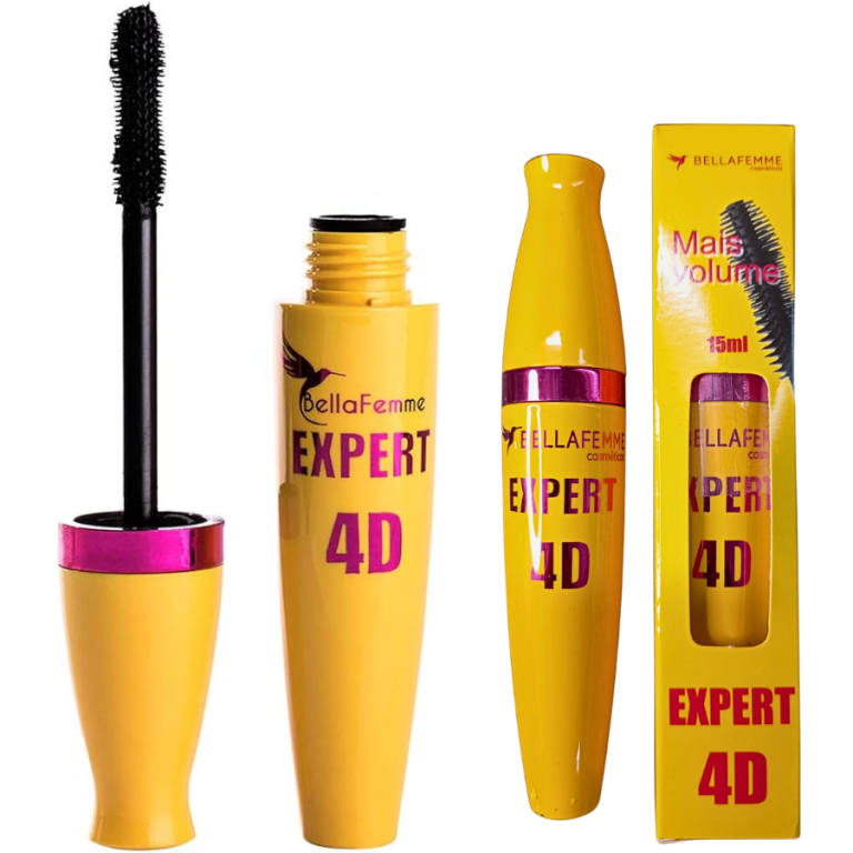 MÁSCARA DE CÍLIOS 4D MAIS VOLUME BELLA FEMME 15ML BOX COM 12 UN