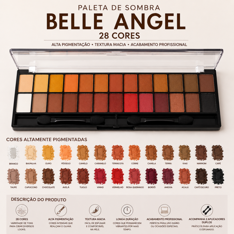 PALETA BELLE ANGEL 28 CORES BOX COM 12 UN