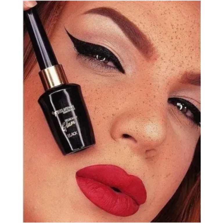 DELINEADOR LÍQUIDO PRETO GLAM BELLA FEMME BOX COM 24 UN