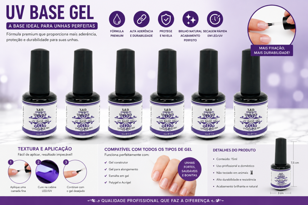 BASE EM GEL UV X&D 15ML