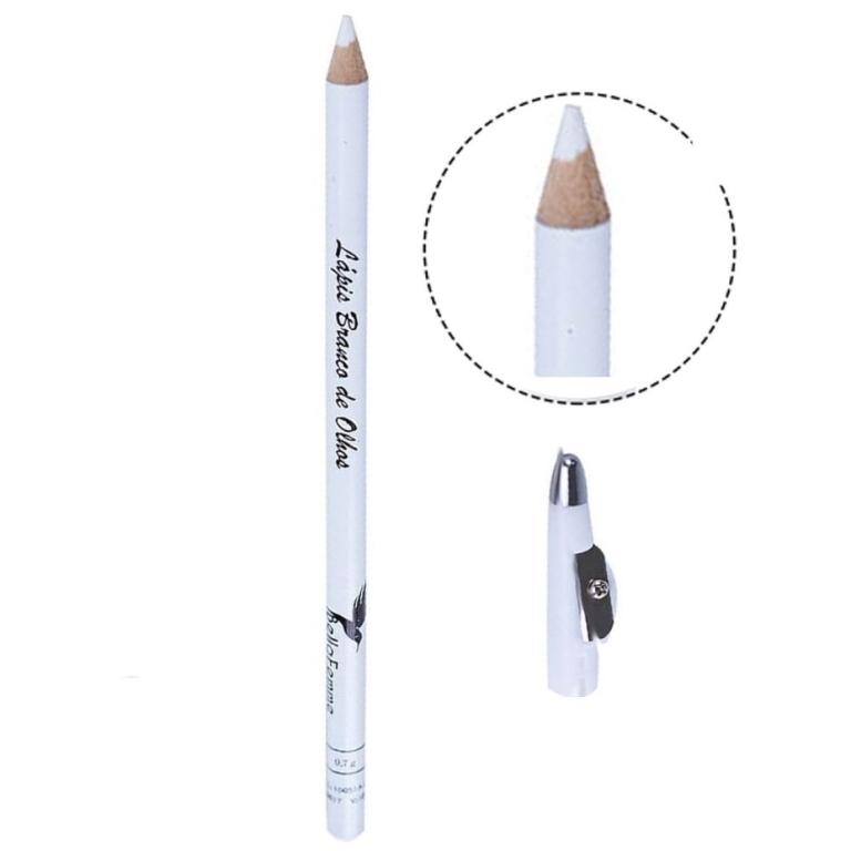 LÁPIS DE OLHO BRANCO COM APONTADOR BELLA FEMME BOX COM 12 UN
