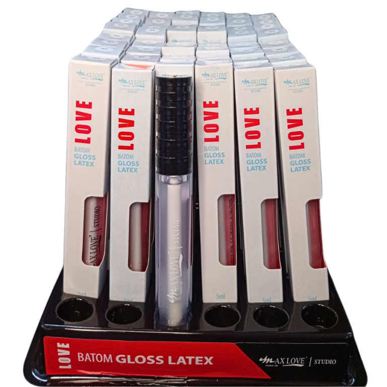 LIP GLOSS LÁTEX TRANSLÚCIDO 07 MAX LOVE BOX COM 48 UN