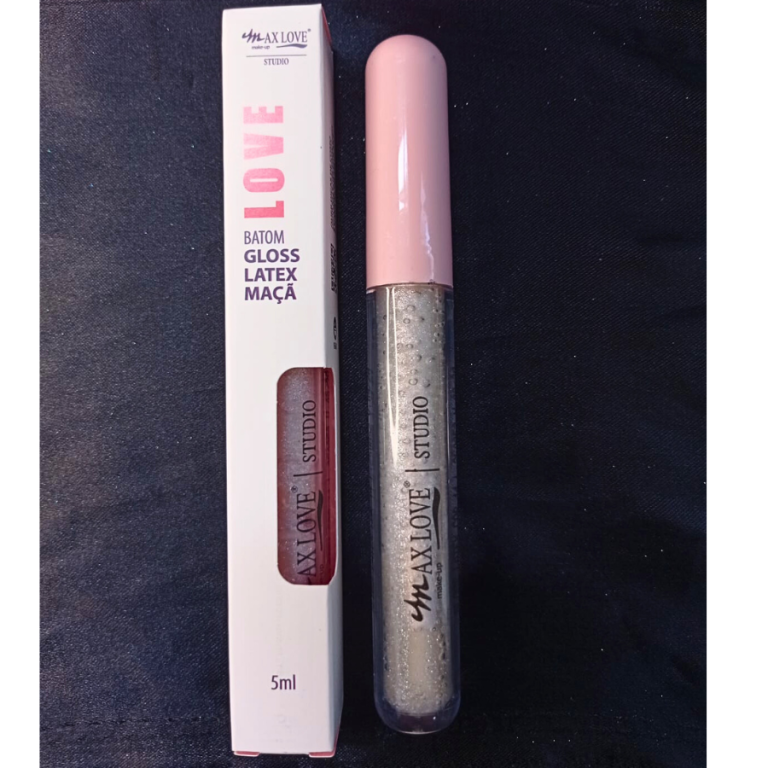 LIP GLOSS LÁTEX INCOLOR COM BRILHO MAÇÃ 14 MAX LOVE BOX COM 48 UN