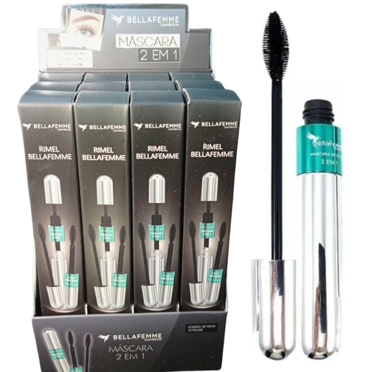 MÁSCARA DE CÍLIOS 2X1 15ML BELLA FEMME BOX COM 12 UN