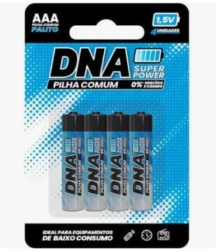 PILHA  DNA COMUM ZINCO PEQ. AA C/ 4 UNID