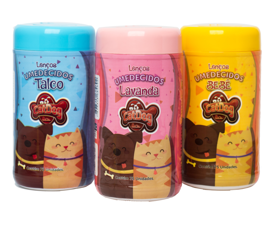 LENCO UMEDECIDO CATDOG LAVANDA 75 UN.
