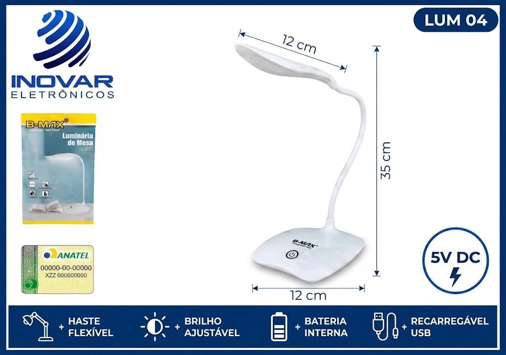 LUM 04 LUMINARIA DE LED PARA LEITURA KA-T1703 BMA027 BMF984